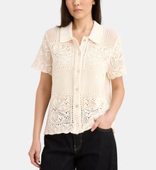 Top Susanna crochet boutons et manches courtes coton Levi's