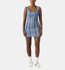 Robe courte ajustée zippée à bretelles en denim stretch Levi's