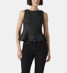 Top péplum coton denim sans manches Levi's