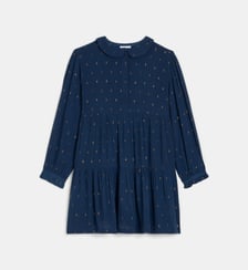 Robe Vaurelia à col claudine et détails métallisés Cadet Rousselle
