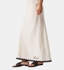 Jupe longue et fluide Scallop Beach en coton Karl Lagerfeld