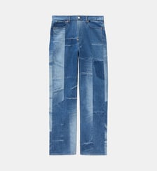 Pantalon droit patchwork coton denim Kenzo
