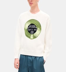 Pull droit coton imprimé disque Kenzo