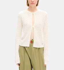 Cardigan droit coton mélangé ajouré Kenzo