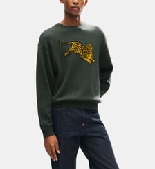 Pull droit laine mélangée tigre Kenzo