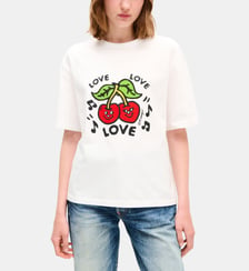 T-shirt loose coton imprimé cerises Kenzo