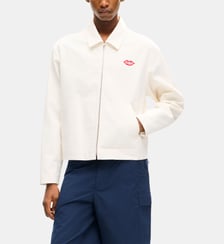 Veste droite en coton et soie signature Kenzo