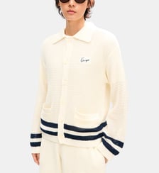 Cardigan droit maille crochet à rayures Kenzo
