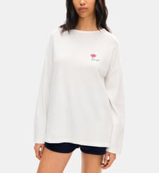 T-shirt Tulip à manches longues droit en coton signature Kenzo