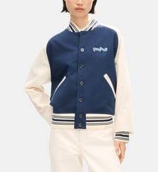 Veste droite en coton imprimé signature Kenzo