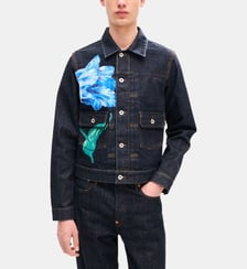 Veste droite boutonnée signature en coton Kenzo