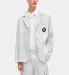 Veste droite lin mélangé pomme Kenzo