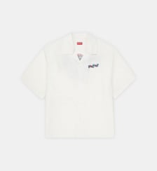 Chemisette Jumping Tiger Hawaiian droite en coton signature Kenzo