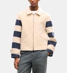 Veste droite en laine mélangée manches rayées Kenzo