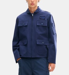 Veste droite en coton poches plaquées Kenzo