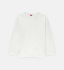 T-shirt droit coton manches longues broderie K Kenzo