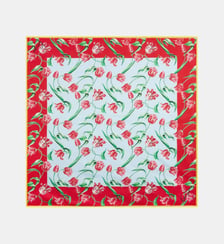 Foulard carré en soie imprimé signature Kenzo