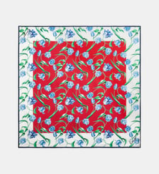 Foulard carré en soie imprimé signature Kenzo