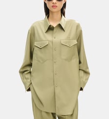 Surchemise droite en laine poche plaquée Kenzo