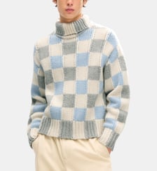 Pull droit à carreaux col roulé Kenzo