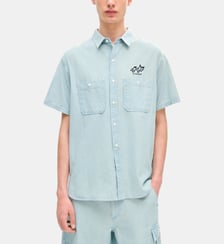 Chemisette droite coton denim signature Kenzo