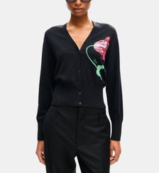 Cardigan maille fine col V tulipe Kenzo