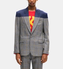 Blazer droit contrasté en laine Kenzo