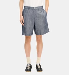 Short droit en coton et lin signature Kenzo