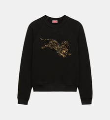 Sweat droit coton imprimé tigre Kenzo
