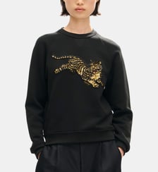 Sweat droit coton imprimé tigre Kenzo