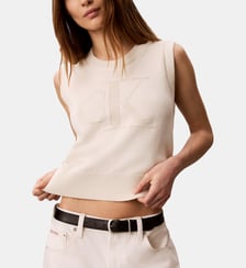 Pull droit sans manches signature Calvin Klein