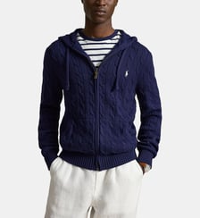 Pull droit à capuche en coton torsadé signature Polo Ralph Lauren