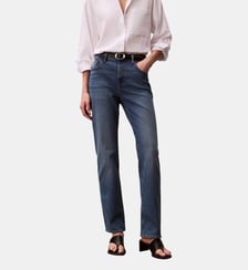 Jean droit taille haute signature Calvin Klein