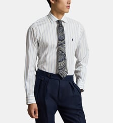 Chemise en popeline rayée Custom Fit signature Polo Ralph Lauren