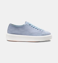 Baskets basses en cuir daim signature Santoni