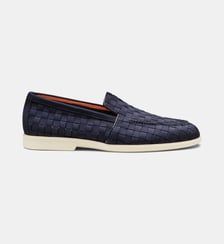 Mocassins en cuir daim tressés Santoni