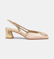 Escarpins sling back signature en cuir Santoni