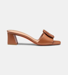 Mules à talons en cuir signature Santoni