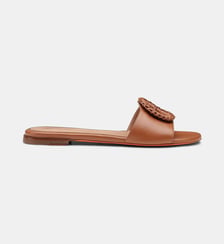Sandales plates en cuir signature Santoni