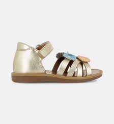 Sandales Poppy spring en cuir motif floral Pom D'Api