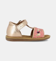 Sandales Poppy AIr Natur en cuir et rahia Pom D'Api