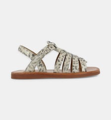 Sandales Plagette Strap en cuir motif léopard Pom D'Api