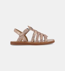 Sandales Plagette Strap en cuir motif à pois Pom D'Api