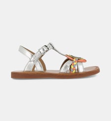 Sandales Plagette Alto en cuir motif floral Pom D'Api