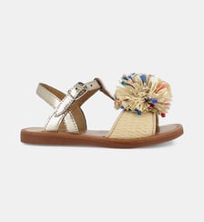 Sandales Plagette Pompom en cuir Pom D'Api