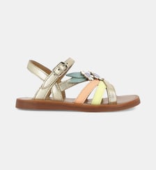 Sandales Plagette Petal en cuir fermeture à boucle Pom D'Api
