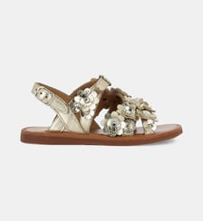 Sandales plagette en cuir motif floral Pom D'Api