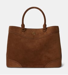 Grand sac Marcy en daim perforé signature Lauren Ralph Lauren