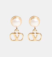 Boucles D’oreilles signature en métal perles Valentino Garavani