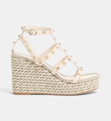 Sandales compensées en cuir Rockstud Valentino Garavani